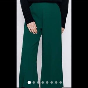 NWT Zara green culottes with side zip
